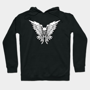 Classic Old School Skull Wings Illustration Hoodie